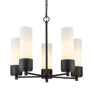 A thumbnail of the Innovations Lighting 428-5CR-12-25 Bolivar Chandelier Matte Black / Matte White