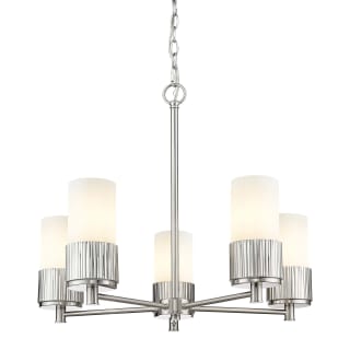 A thumbnail of the Innovations Lighting 428-5CR-7-25 Bolivar Chandelier Satin Nickel / Matte White