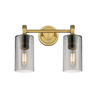 A thumbnail of the Innovations Lighting 434-2W-11-14 Crown Point Vanity Brushed Brass / Plated Smoke