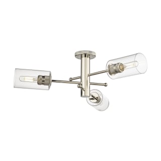 A thumbnail of the Innovations Lighting 434-3F-10-29 Crown Point Flush Polished Nickel / Clear