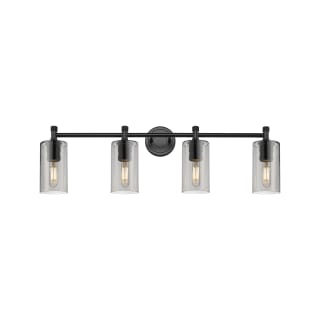 A thumbnail of the Innovations Lighting 434-4W-11-34 Crown Point Vanity Matte Black / Plated Smoke