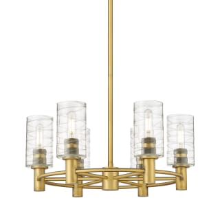 A thumbnail of the Innovations Lighting 434-6CR-10-24 Crown Point Chandelier Brushed Brass / Deco Swirl