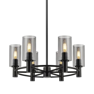 A thumbnail of the Innovations Lighting 434-6CR-10-24 Crown Point Chandelier Matte Black / Plated Smoke