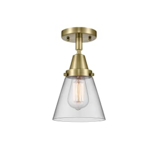 A thumbnail of the Innovations Lighting 447-1C-10-6 Cone Semi-Flush Antique Brass / Clear