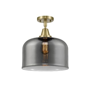 A thumbnail of the Innovations Lighting 447-1C-13-12-L Bell Semi-Flush Antique Brass / Plated Smoke