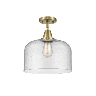 A thumbnail of the Innovations Lighting 447-1C-13-12-L Bell Semi-Flush Antique Brass / Seedy