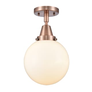 A thumbnail of the Innovations Lighting 447-1C-13-8 Beacon Semi-Flush Antique Copper / Matte White