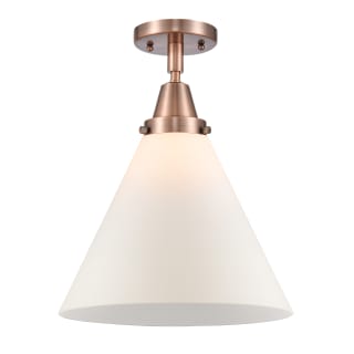 A thumbnail of the Innovations Lighting 447-1C-16-12-L Cone Semi-Flush Antique Copper / Matte White
