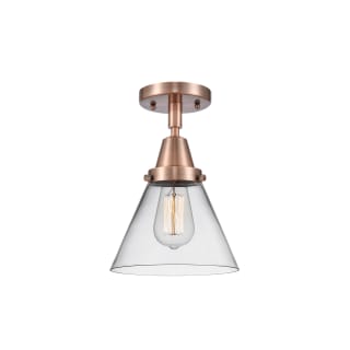 A thumbnail of the Innovations Lighting 447-1C-11-8 Cone Semi-Flush Antique Copper / Clear