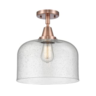 A thumbnail of the Innovations Lighting 447-1C-13-12-L Bell Semi-Flush Antique Copper / Seedy