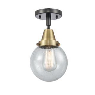A thumbnail of the Innovations Lighting 447-1C-11-6 Beacon Semi-Flush Black Antique Brass / Seedy
