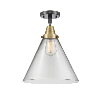 A thumbnail of the Innovations Lighting 447-1C-16-12-L Cone Semi-Flush Black Antique Brass / Clear