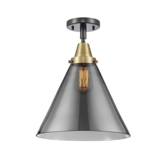 A thumbnail of the Innovations Lighting 447-1C-16-12-L Cone Semi-Flush Black Antique Brass / Plated Smoke