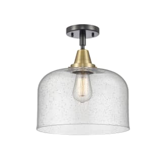 A thumbnail of the Innovations Lighting 447-1C-13-12-L Bell Semi-Flush Black Antique Brass / Seedy