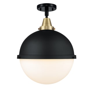 A thumbnail of the Innovations Lighting 447-1C-18-13 Hampden Semi-Flush Black Antique Brass / Matte White