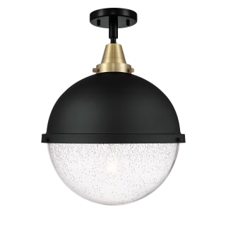 A thumbnail of the Innovations Lighting 447-1C-18-13 Hampden Semi-Flush Black Antique Brass / Seedy