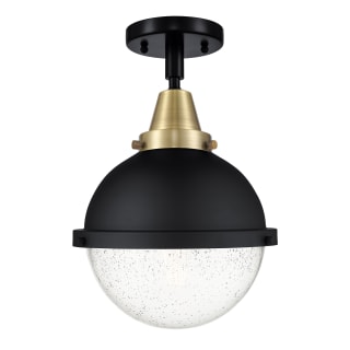 A thumbnail of the Innovations Lighting 447-1C-14-9 Hampden Semi-Flush Black Antique Brass / Seedy