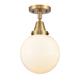 A thumbnail of the Innovations Lighting 447-1C-13-8 Beacon Semi-Flush Brushed Brass / Matte White