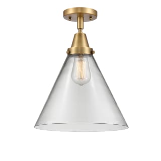 A thumbnail of the Innovations Lighting 447-1C-16-12-L Cone Semi-Flush Brushed Brass / Clear