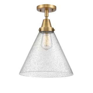 A thumbnail of the Innovations Lighting 447-1C-16-12-L Cone Semi-Flush Brushed Brass / Seedy