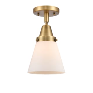 A thumbnail of the Innovations Lighting 447-1C-10-6 Cone Semi-Flush Brushed Brass / Matte White