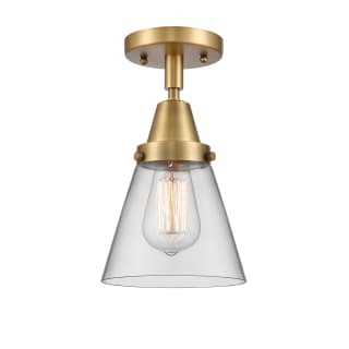 A thumbnail of the Innovations Lighting 447-1C-10-6 Cone Semi-Flush Brushed Brass / Clear