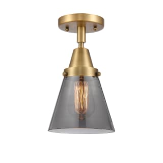 A thumbnail of the Innovations Lighting 447-1C-10-6 Cone Semi-Flush Brushed Brass / Plated Smoke