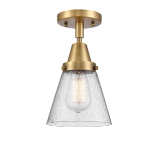 A thumbnail of the Innovations Lighting 447-1C-10-6 Cone Semi-Flush Brushed Brass / Seedy