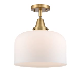 A thumbnail of the Innovations Lighting 447-1C-13-12-L Bell Semi-Flush Brushed Brass / Matte White