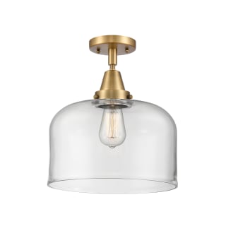 A thumbnail of the Innovations Lighting 447-1C-13-12-L Bell Semi-Flush Brushed Brass / Clear