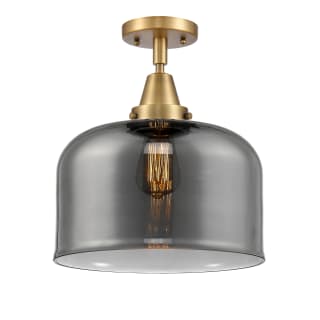 A thumbnail of the Innovations Lighting 447-1C-13-12-L Bell Semi-Flush Brushed Brass / Plated Smoke