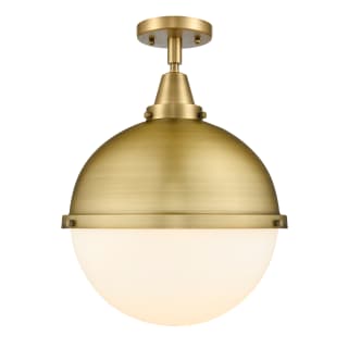 A thumbnail of the Innovations Lighting 447-1C-18-13 Hampden Semi-Flush Brushed Brass / Matte White