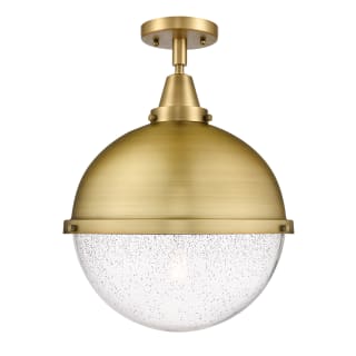 A thumbnail of the Innovations Lighting 447-1C-18-13 Hampden Semi-Flush Brushed Brass / Seedy