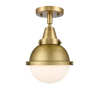 A thumbnail of the Innovations Lighting 447-1C-11-7 Hampden Semi-Flush Brushed Brass / Matte White