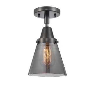 A thumbnail of the Innovations Lighting 447-1C-10-6 Cone Semi-Flush Matte Black / Plated Smoke