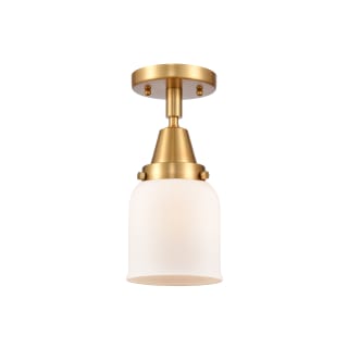 A thumbnail of the Innovations Lighting 447-1C-10-5 Bell Semi-Flush Satin Gold / Matte White
