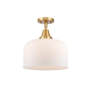 A thumbnail of the Innovations Lighting 447-1C-13-12-L Bell Semi-Flush Satin Gold / Matte White