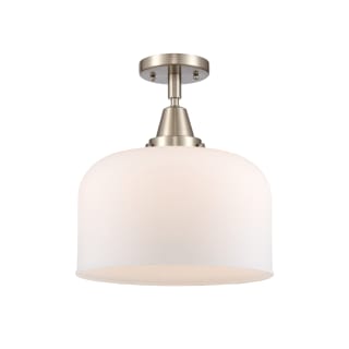 A thumbnail of the Innovations Lighting 447-1C-13-12-L Bell Semi-Flush Brushed Satin Nickel / Matte White