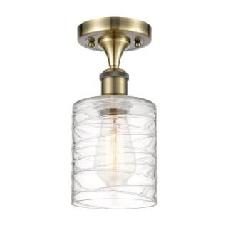 A thumbnail of the Innovations Lighting 516-1C-13-5 Cobbleskill Semi-Flush Antique Brass / Deco Swirl