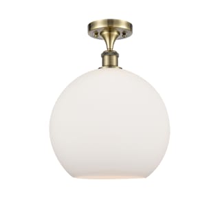 A thumbnail of the Innovations Lighting 516-1C-17-12 Athens Semi-Flush Antique Brass / Matte White