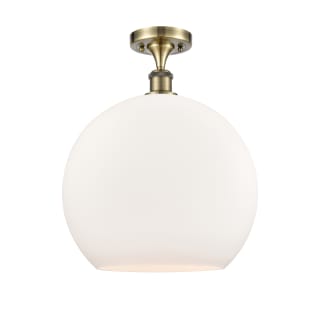A thumbnail of the Innovations Lighting 516-1C-19-14 Athens Semi-Flush Antique Brass / Matte White
