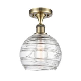 A thumbnail of the Innovations Lighting 516-1C-13-8 Athens Semi-Flush Antique Brass / Clear Deco Swirl