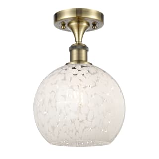 A thumbnail of the Innovations Lighting 516-1C-12-8 White Mouchette Semi-Flush Antique Brass