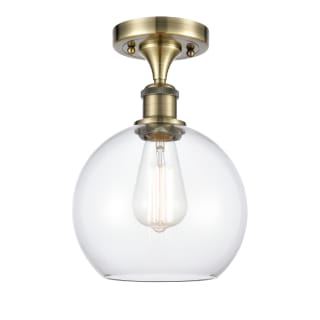 A thumbnail of the Innovations Lighting 516-1C-13-8 Athens Semi-Flush Antique Brass / Clear
