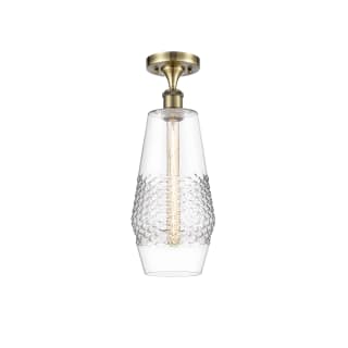 A thumbnail of the Innovations Lighting 516-1C-19-7 Windham Semi-Flush Antique Brass / Clear