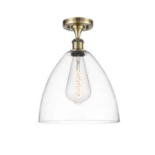 A thumbnail of the Innovations Lighting 516-1C-15-12 Bristol Semi-Flush Antique Brass / Clear