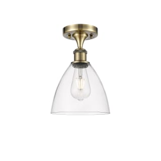 A thumbnail of the Innovations Lighting 516-1C-11-8 Bristol Semi-Flush Antique Brass / Clear