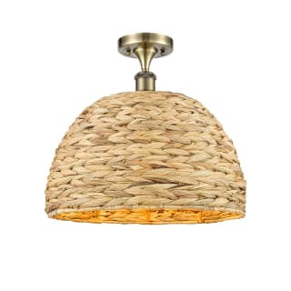 A thumbnail of the Innovations Lighting 516-1C-15-16 Woven Rattan Semi-Flush Antique Brass / Natural