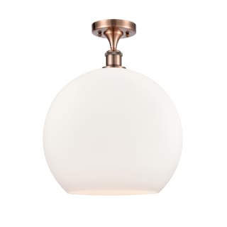 A thumbnail of the Innovations Lighting 516-1C-19-14 Athens Semi-Flush Antique Copper / Matte White