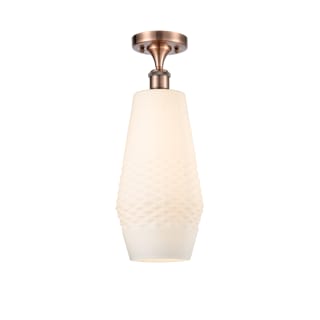 A thumbnail of the Innovations Lighting 516-1C-19-7 Windham Semi-Flush Antique Copper / White